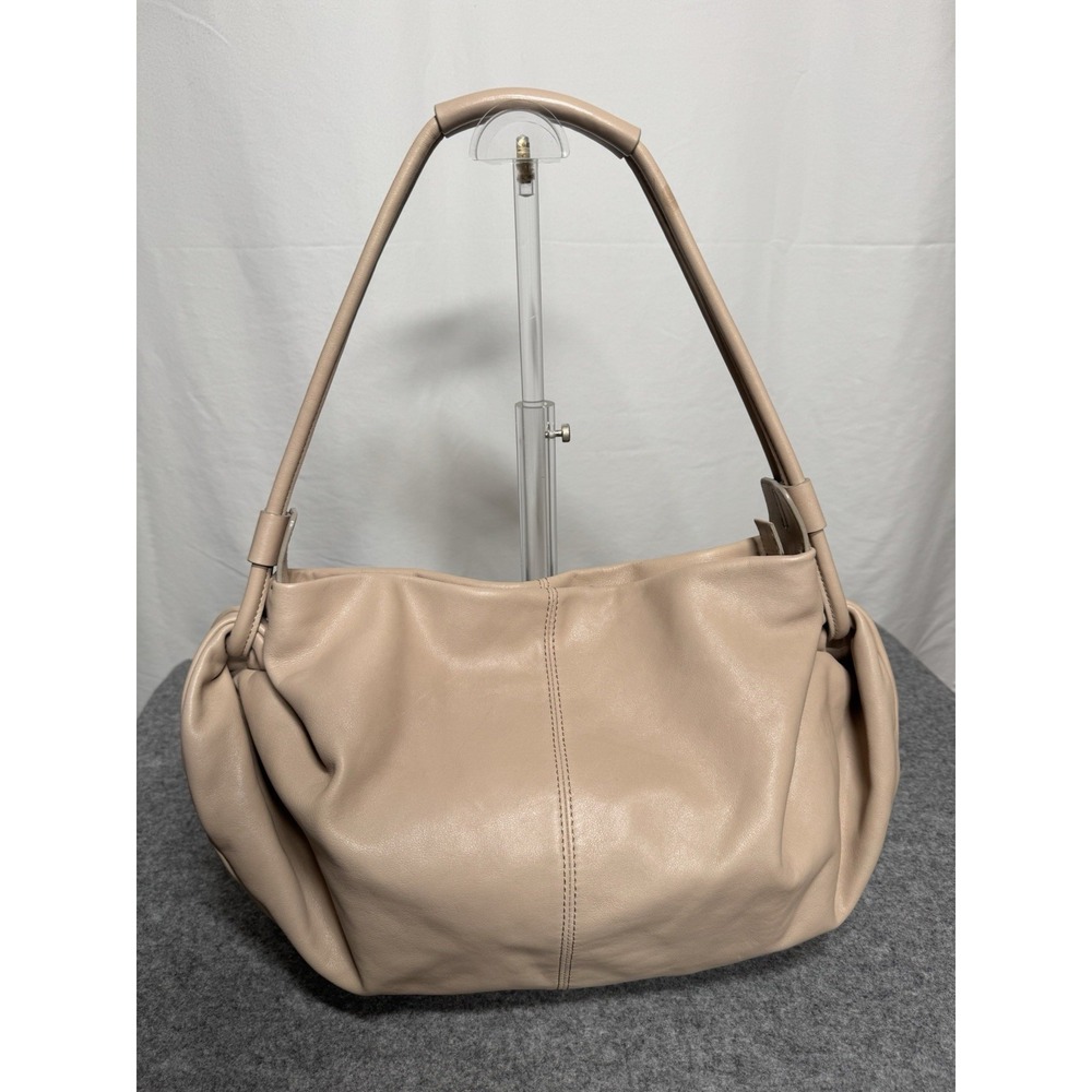 Banana Republic Pebbled Leather Hobo Slouch Bag Purse Beige Size Large